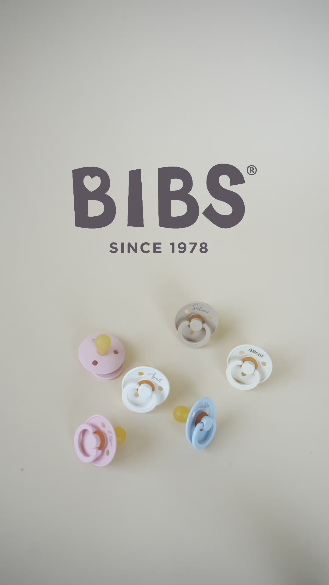 BIBS Colour Natural Rubber Latex Pacifiers (Size 1 & 2) | Personalized