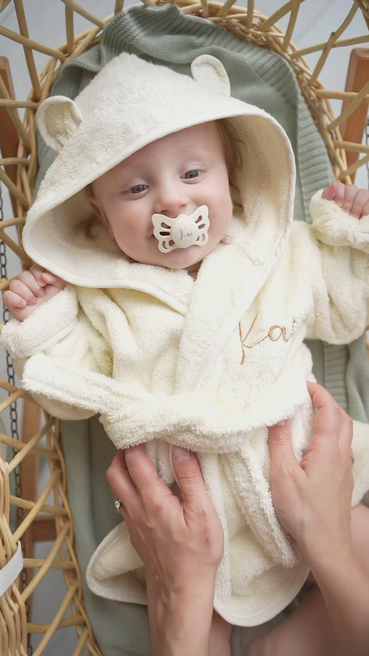 JBØRN Organic Cotton Baby Hooded Bathrobe