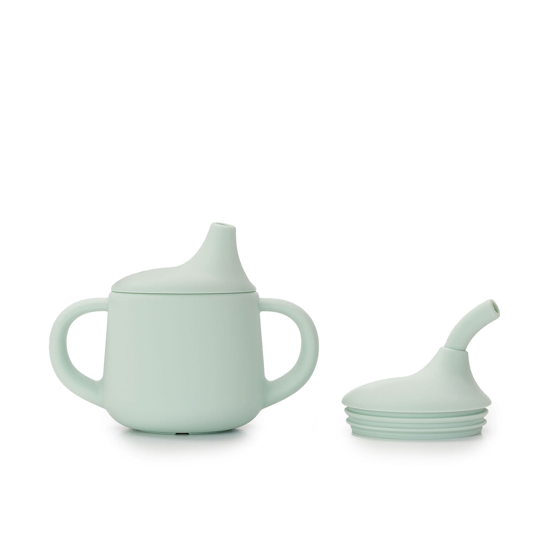 JBØRN 3-in-1 Drinking Cup | Baby Sippy Cup Seafoam 3 Way Cup - Personalisable Baby Products Sold and Personalised by JustBørn