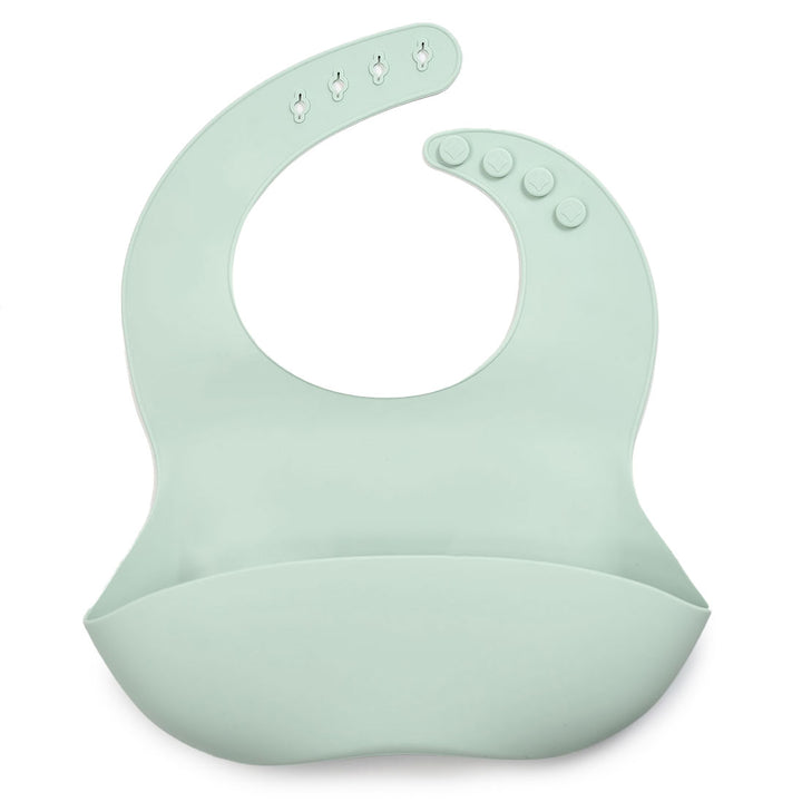 JBØRN Silicone Baby Feeding Bib | Weaning Essentials Seafoam - Personalisable Baby Products Sold and Personalised by JustBørn