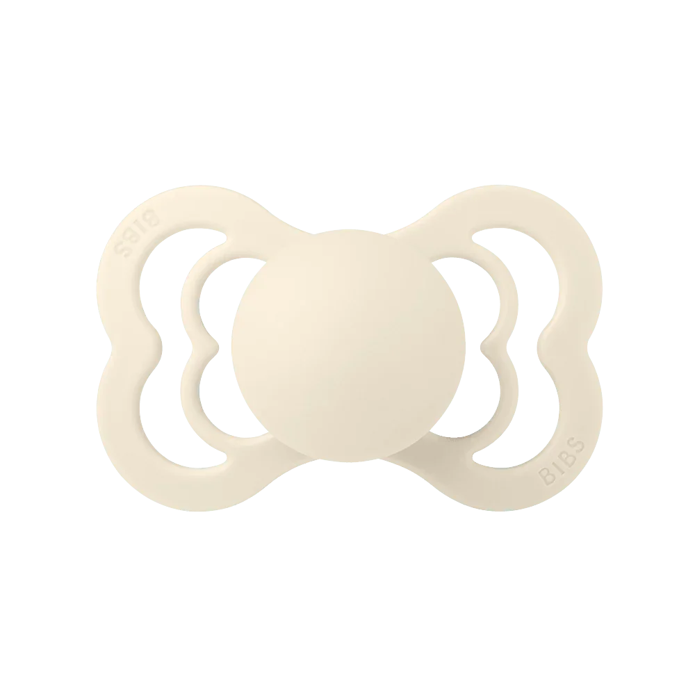 BIBS Supreme Symmetrical Silicone Pacifiers Supreme | Ivory - Personalisable Baby Products Sold and Personalised by JustBørn