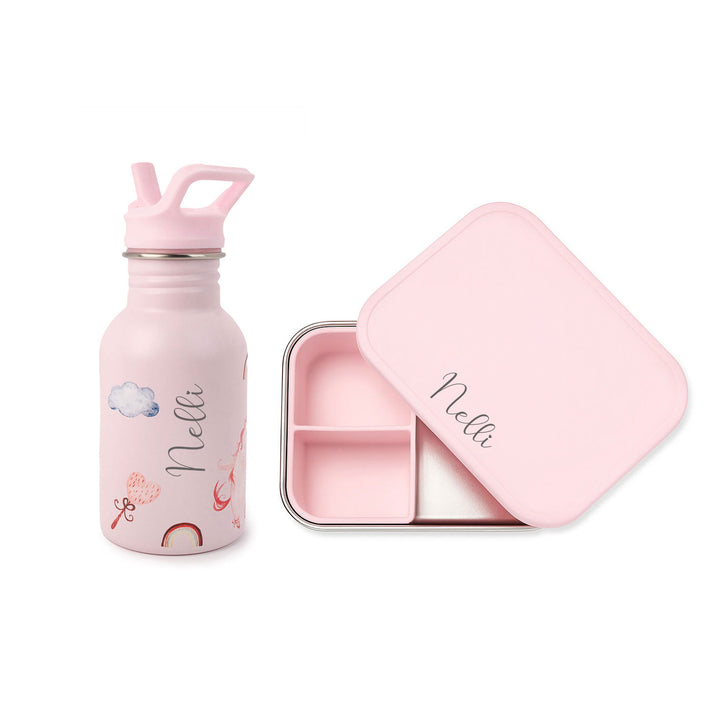 JBØRN Personalised Water Bottle & Lunch Box Set - Personalisable Baby Products Sold and Personalised by JustBørn