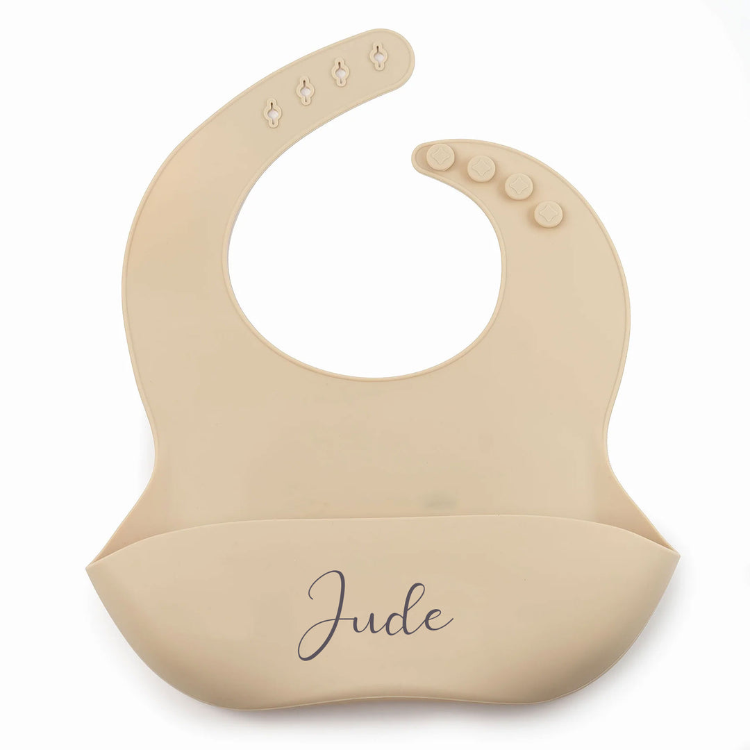 JBØRN Silicone Baby Feeding Bib | Weaning Essentials - Personalisable Baby Products Sold and Personalised by JustBørn