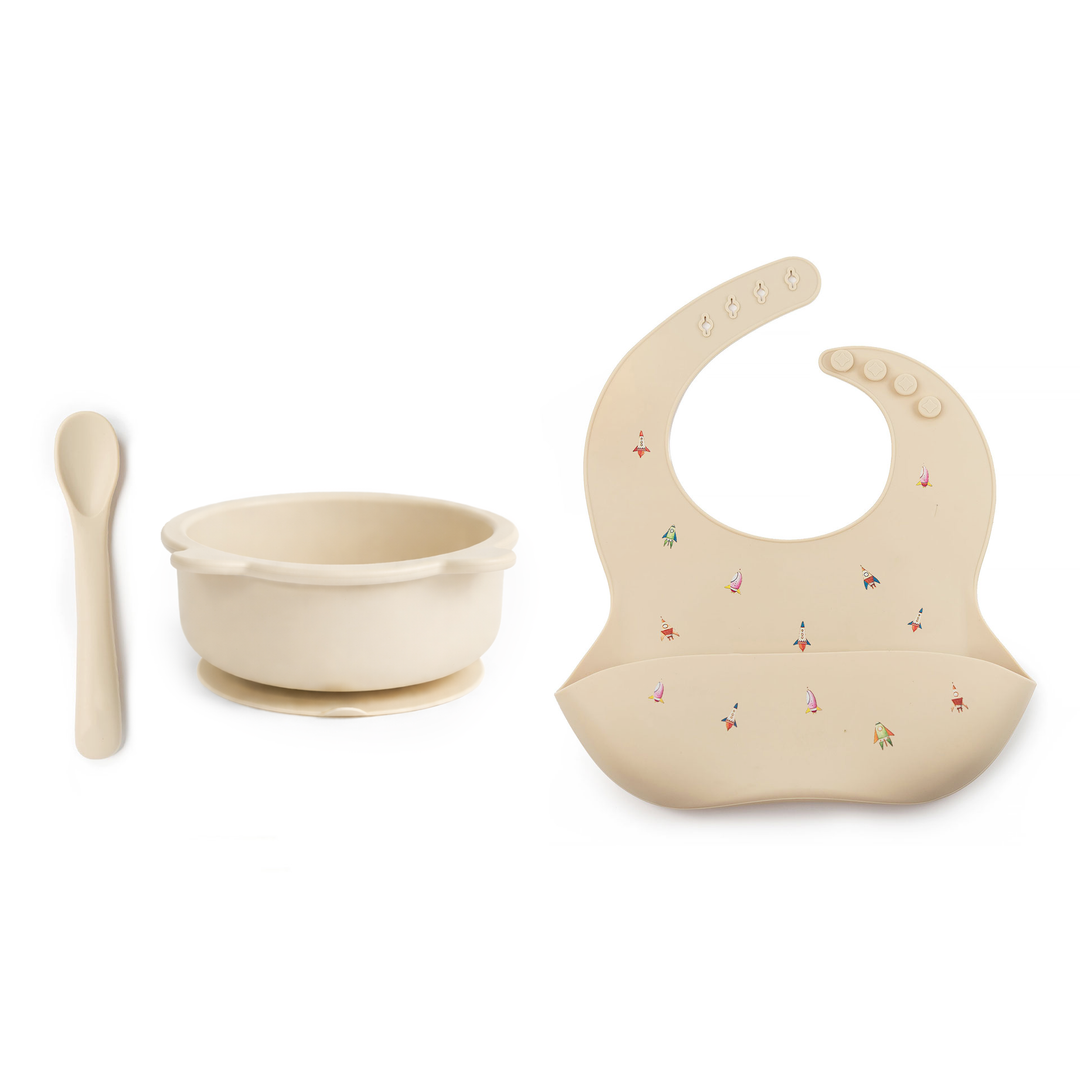 JBØRN Baby Weaning Basic Gift Box Rockets Vanilla - Personalisable Baby Products Sold and Personalised by JustBørn