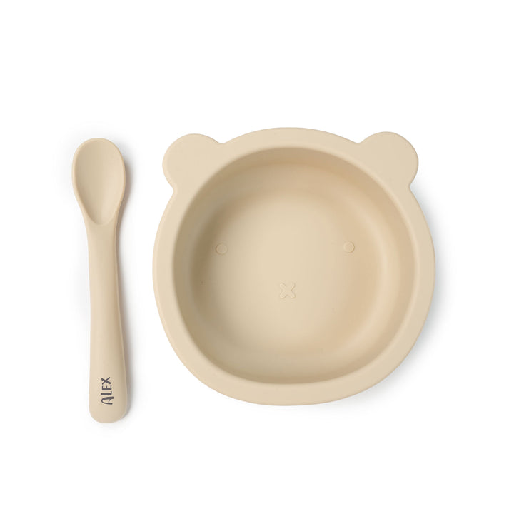 JBØRN Baby Weaning Silicone Bowl and Spoon Set - Personalisable Baby Products Sold and Personalised by JustBørn
