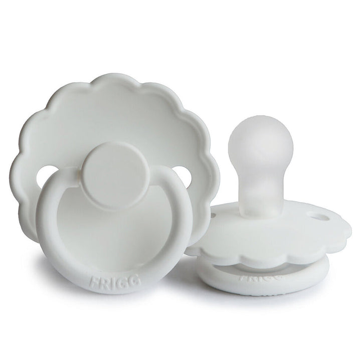 FRIGG Daisy Silicone Pacifiers Bright White - Personalisable Baby Products Sold and Personalised by JustBørn