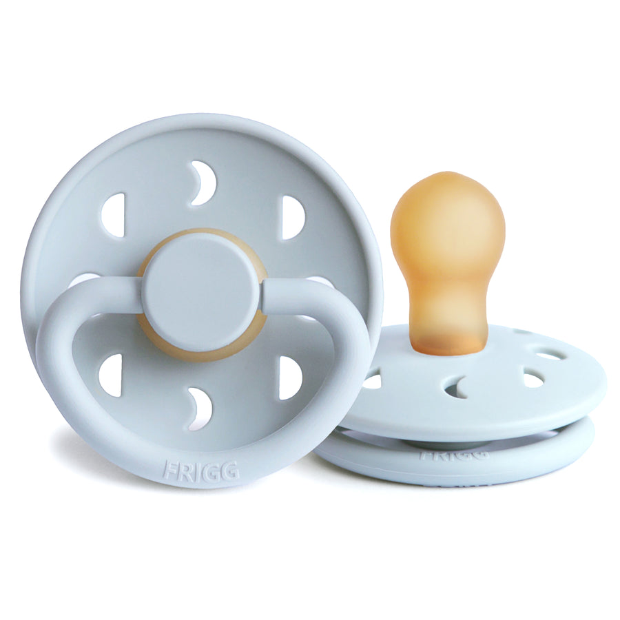 FRIGG Moon Natural Rubber Latex Pacifiers | Personalised Powder Blue - Personalisable Baby Products Sold and Personalised by JustBørn