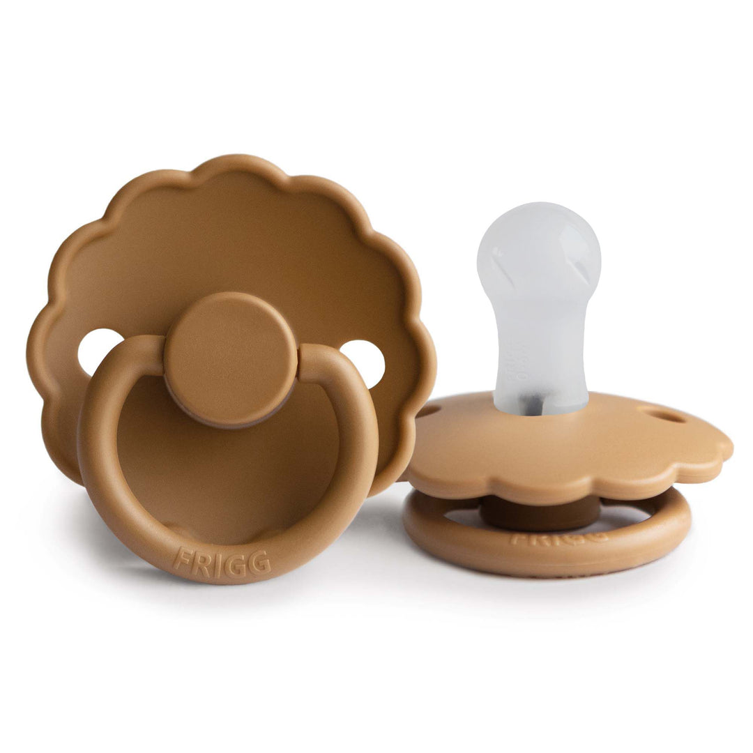 FRIGG Daisy Silicone Pacifiers Cappuccino - Personalisable Baby Products Sold and Personalised by JustBørn